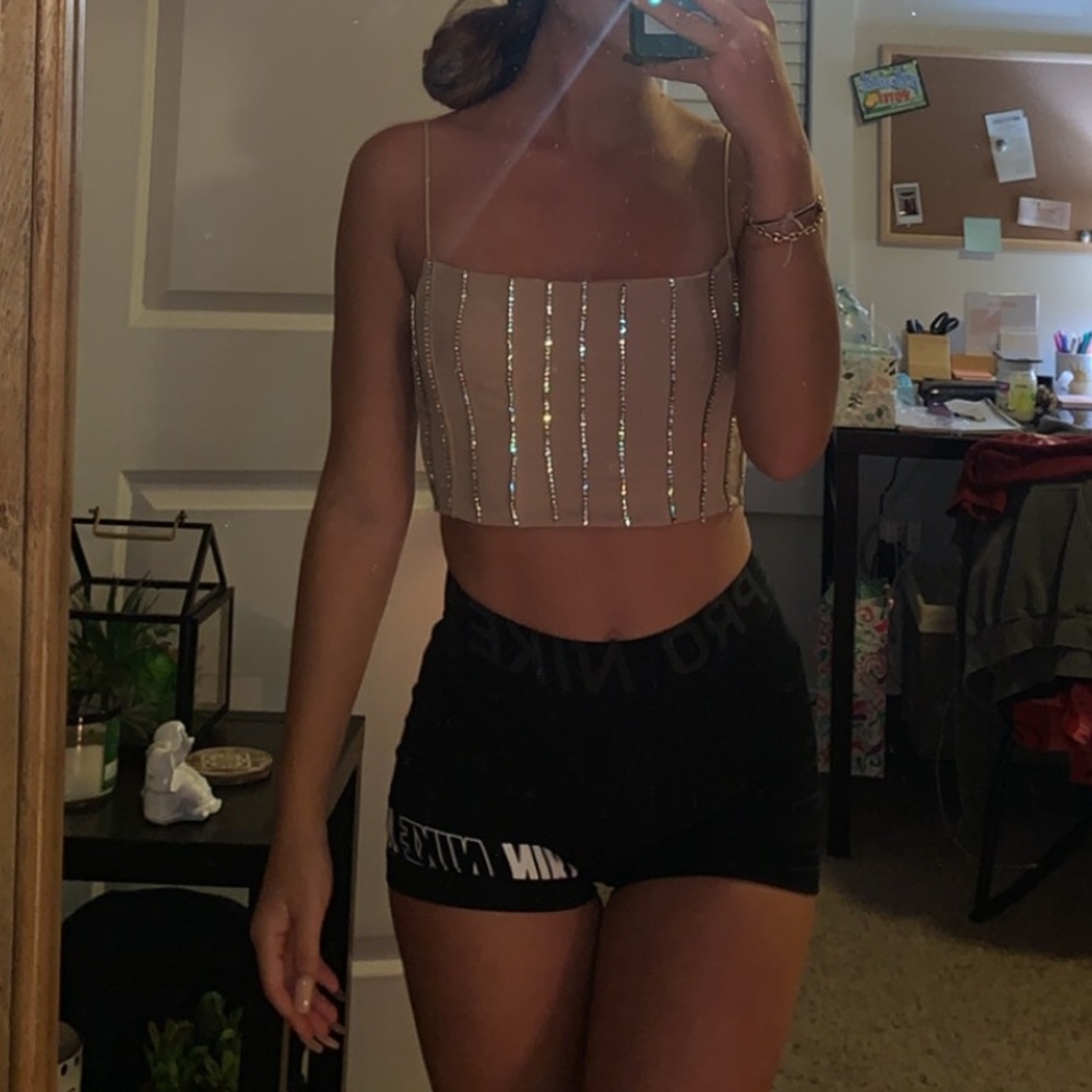 sparkling crop tank Forever21